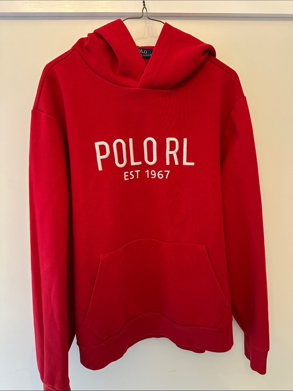 Polo by Ralph Lauren Red Hoodie with White POLO RL Embroidery
